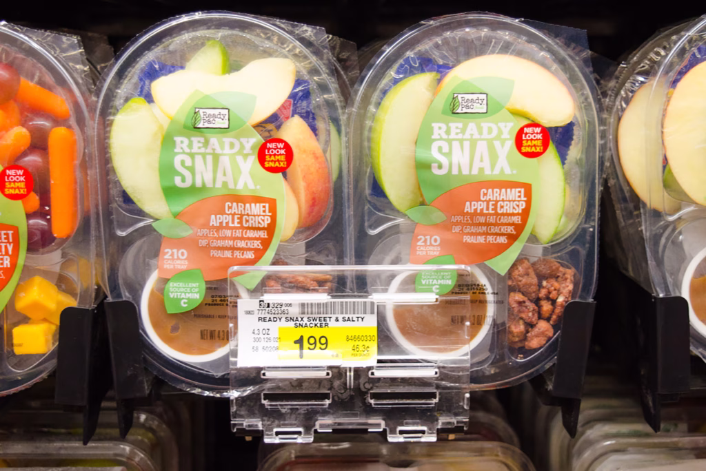 pre-cut ready to eat fruit and veggie snacks