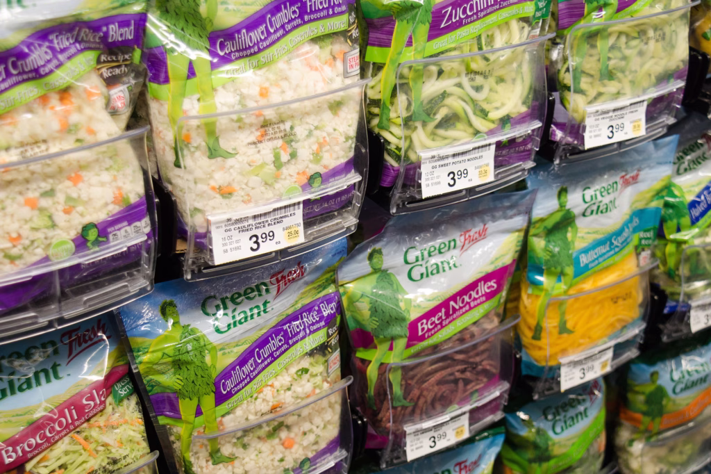 pre-packaged cut veggies