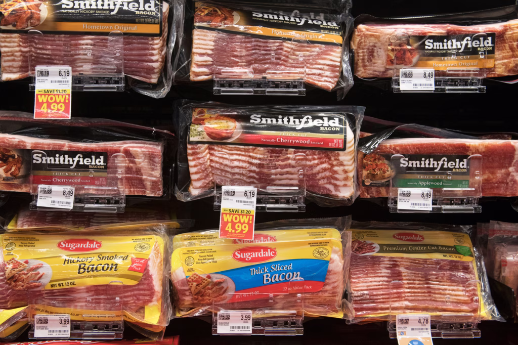retail bacon display